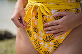 MACAPUNO ™ Swimwear Tropical Floral Print Tie-Up One-Piece